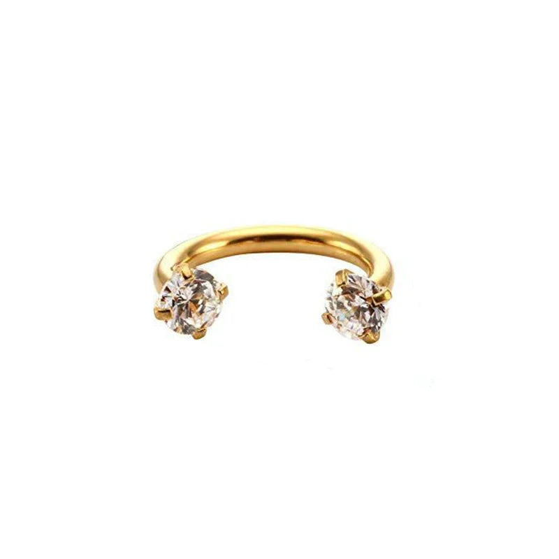 1PC Stainless Steel Crystal Hoop Ring Piercing Nose Ear belly Rings - buy one get one free