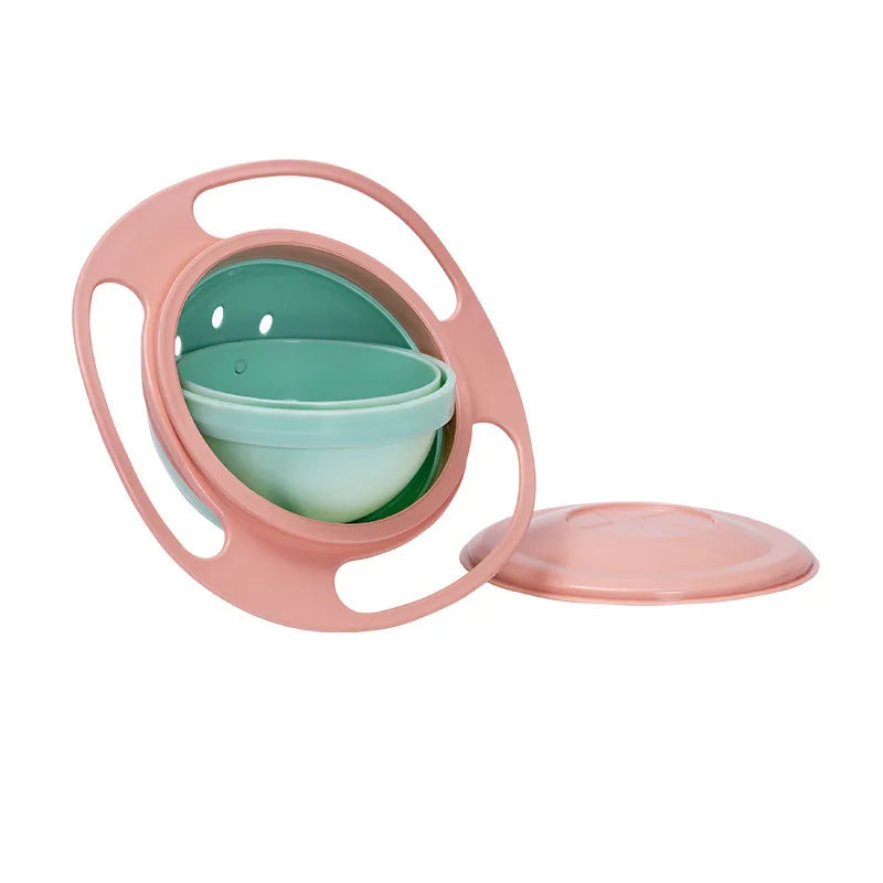 Magic Gyro Bowl 360 Degree Rotate Spill-Proof Bowls with Lid