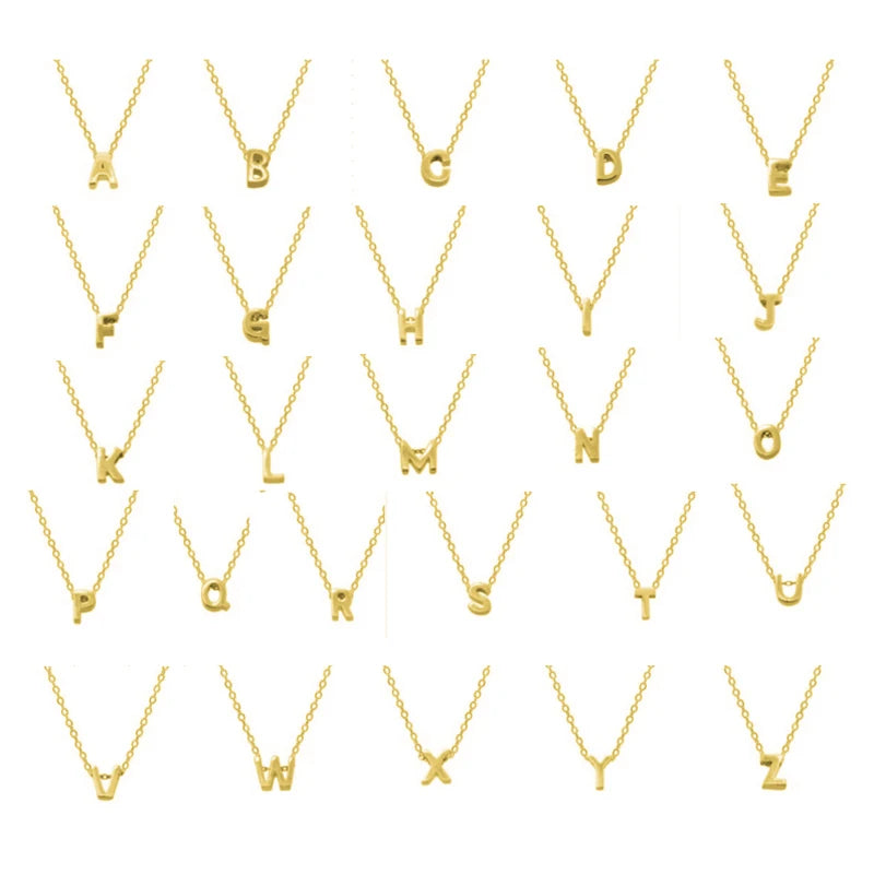 CANNER Letter Alphabet 925 Sterling Silver Chain Choker - Buy 1 get 1 free