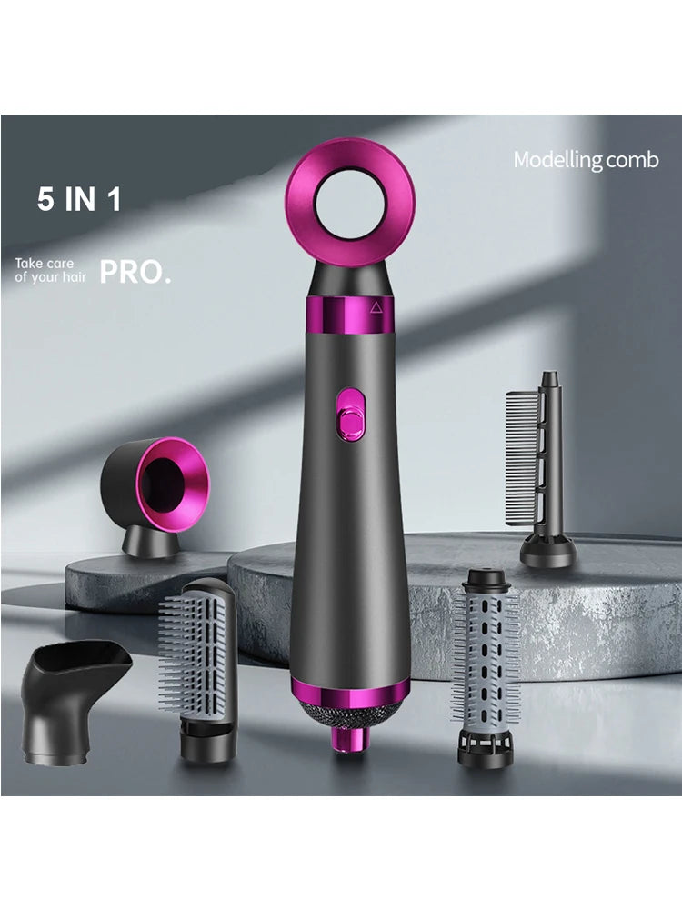 Hot Air Brush 5 In 1 Home Use Multi-functional Hair Dryer Styler Curler Straightener