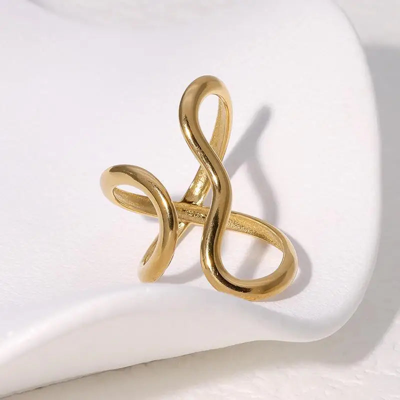 Stainless Steel Waterproof Open Ring Personality Charms PVD