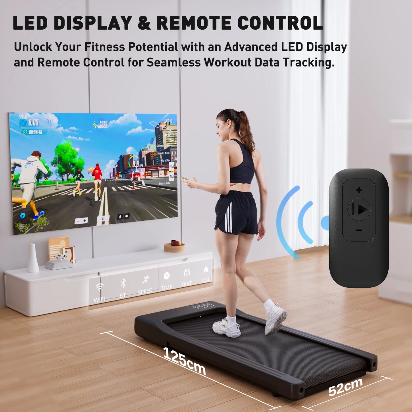 Walking Treadmill 2.5HP 1-6km/for Home Office Exercise Machine