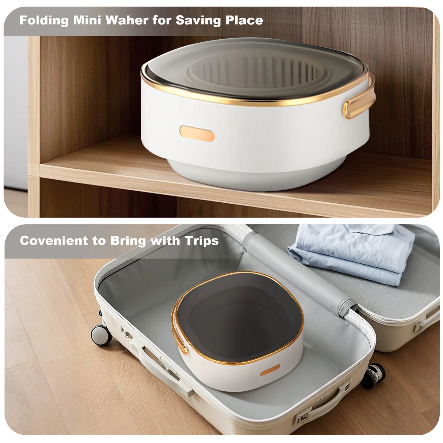 Portable Washing Machine 13L Foldable Mini Washer with 4 Modes