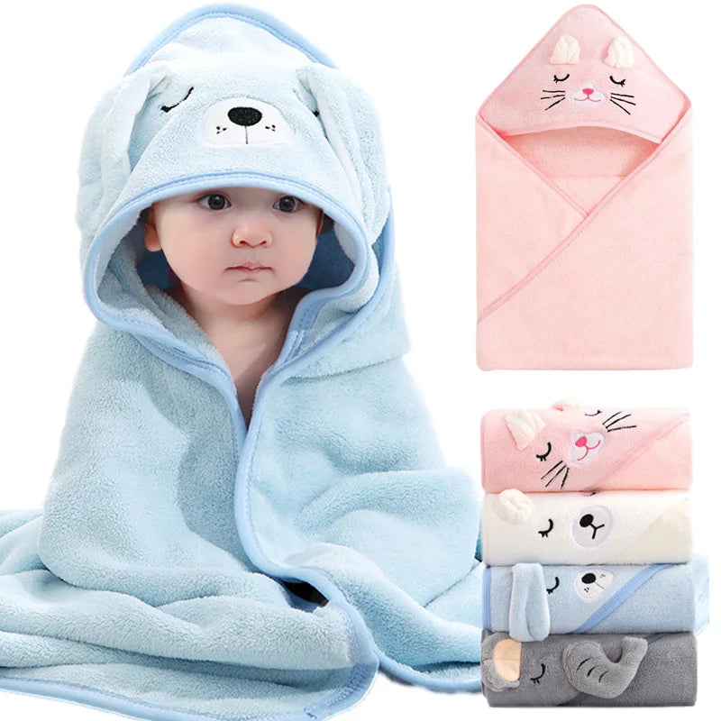 Cartoon Animal Baby Bath Towels Soft Newborn Hooded Towel - BOGO π₯