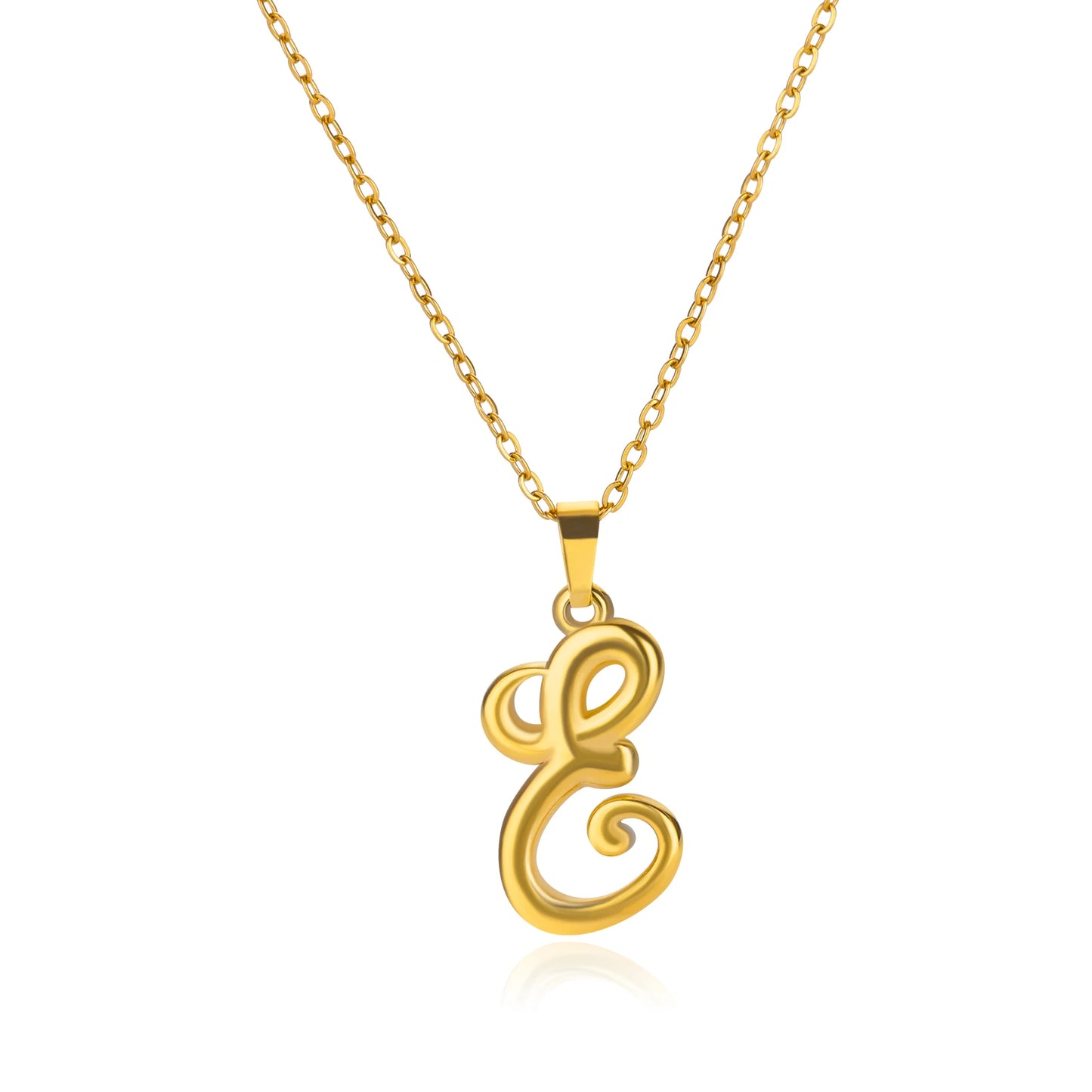 Women Stainless Steel Gold Color Initials Necklaces