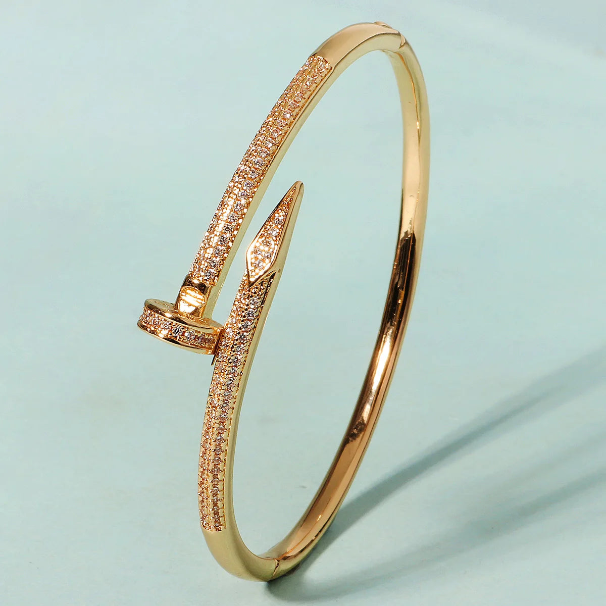 Classic Stainless Steel Woman's Nail Bracelet