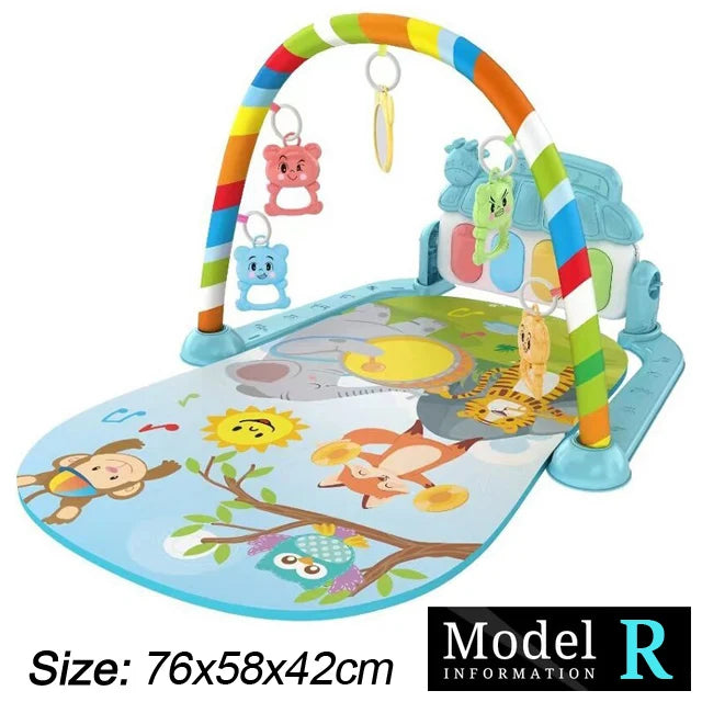 Baby Fitness Stand Music Play Gym Activity Toys Newborn Piano Crawling Blanket