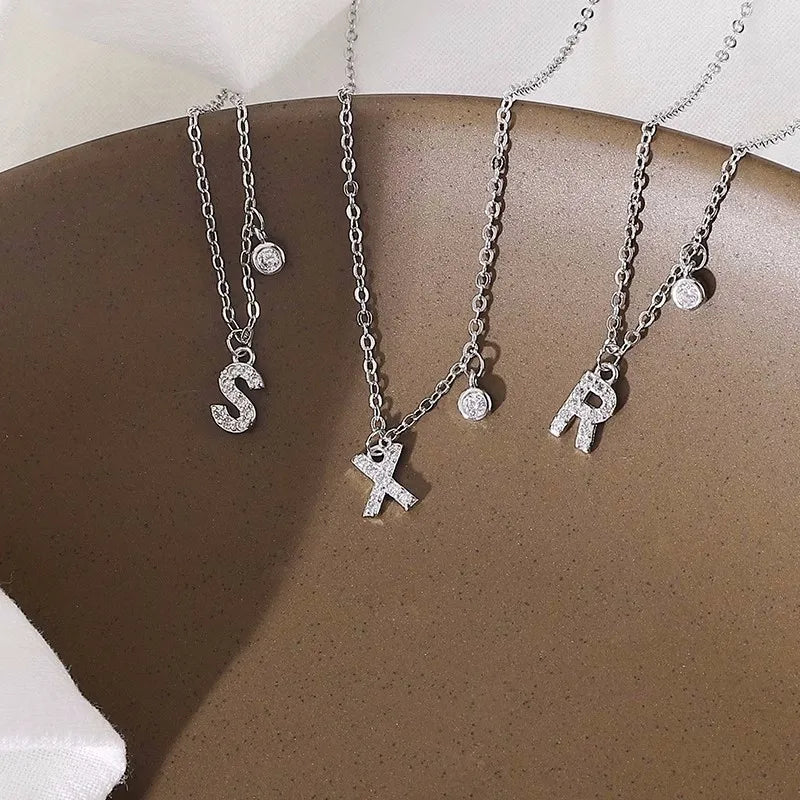 Personalized 925 Sterling Silver Letter Necklace For Women