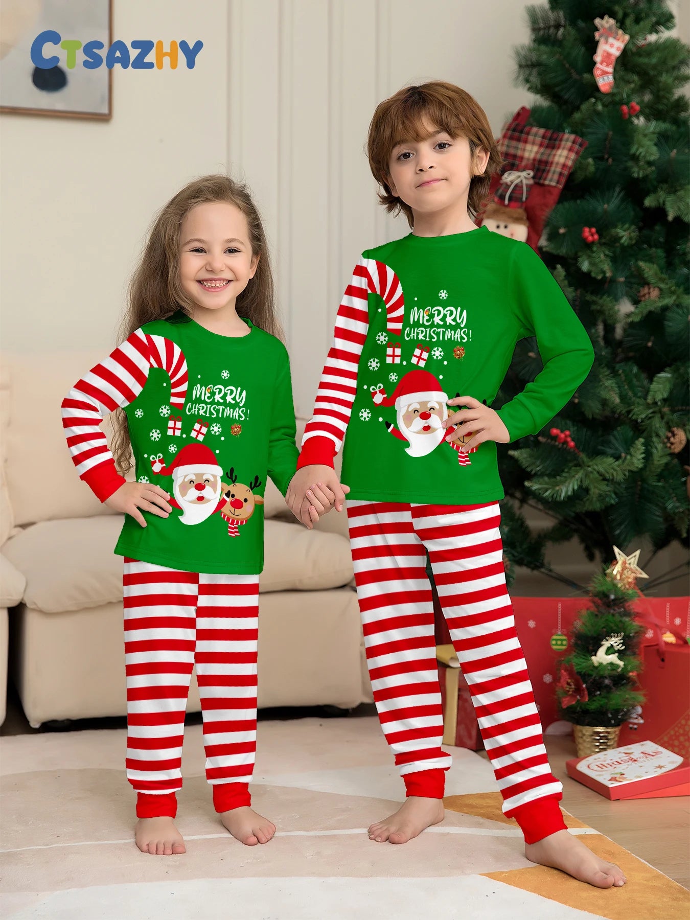 Cozy Xmas Pajamas for Kids - Santa, Reindeer & “MERRY CHRISTMAS!”