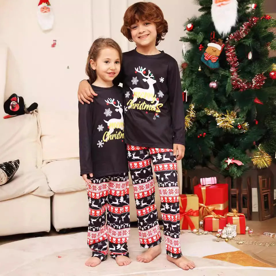 Christmas cartoon printed long-sleeved pajama sets