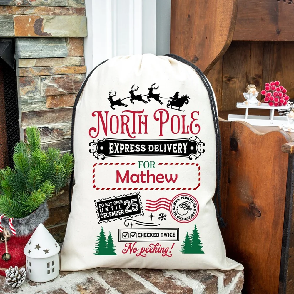 30x40cm Personalized name Santa bag custom Christmas bag - Buy One Get One Free🆓🔥