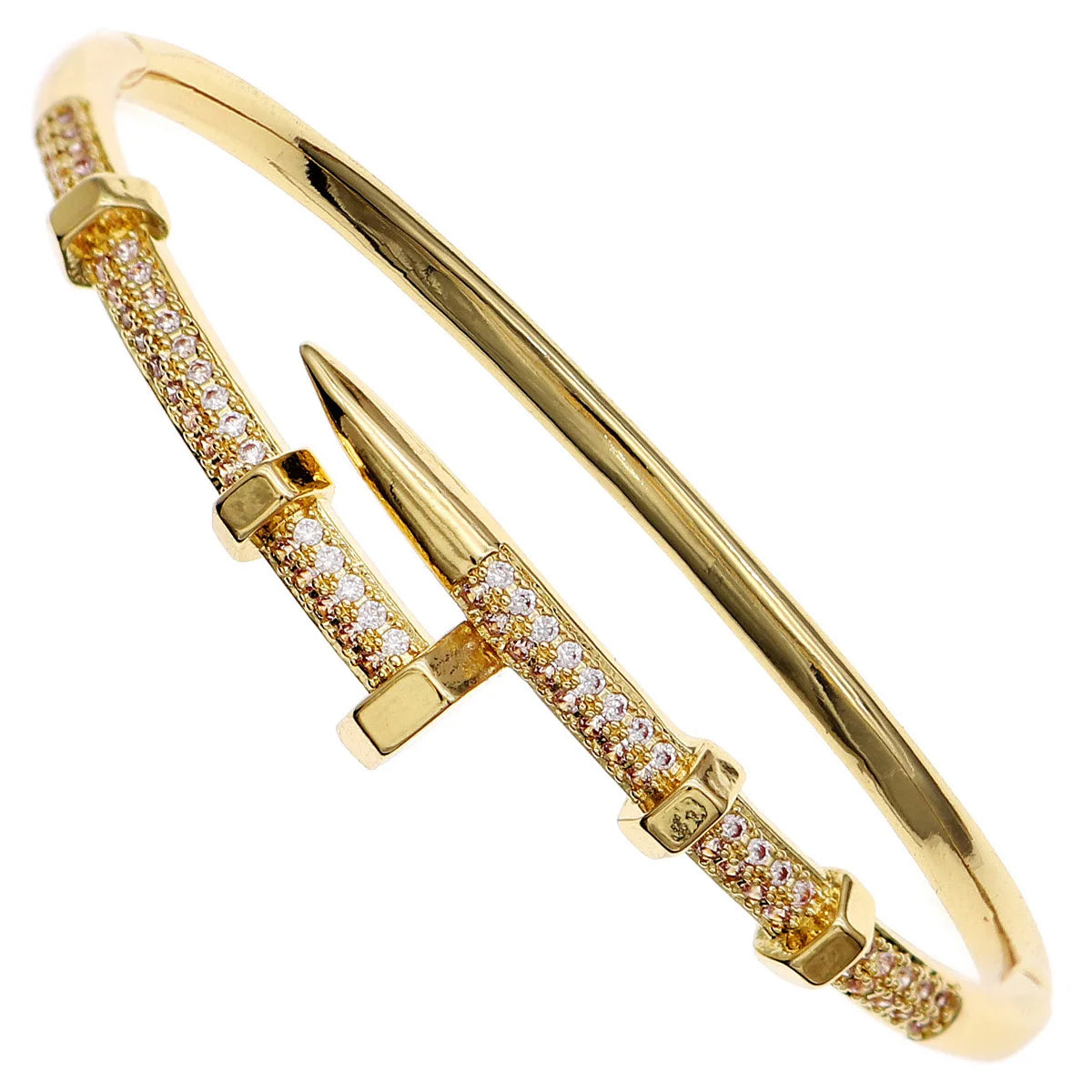 Classic Stainless Steel Woman's Nail Bracelet
