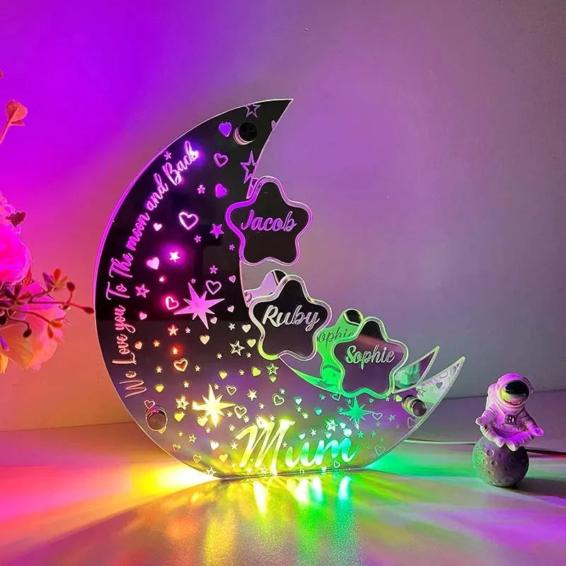Personalized Acrylic Moon Lamp Customized Bedroom NightLight