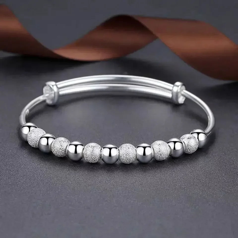 Charms Silver Color Luxury Beads Bracelets Bangles