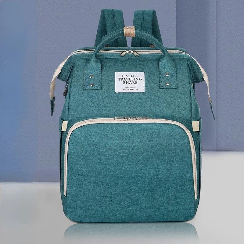 Foldable Diaper Bag Baby Bed Bags Crib Travel Backpack with Changing Station
