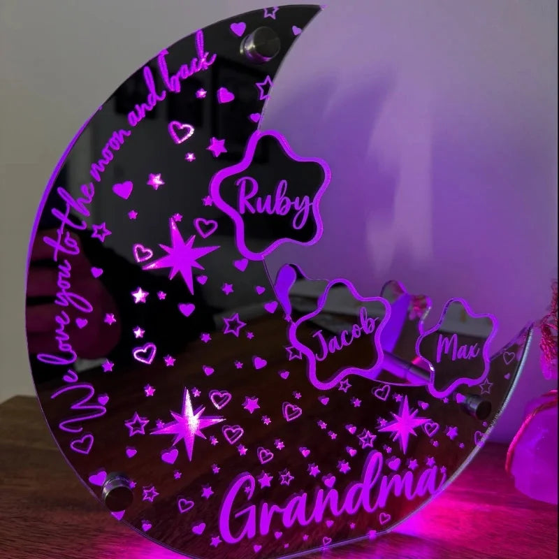 Personalized Acrylic Moon Lamp Customized Bedroom NightLight