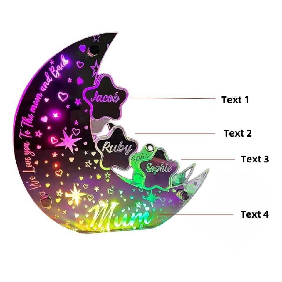 Personalized Acrylic Moon Lamp Customized Bedroom NightLight