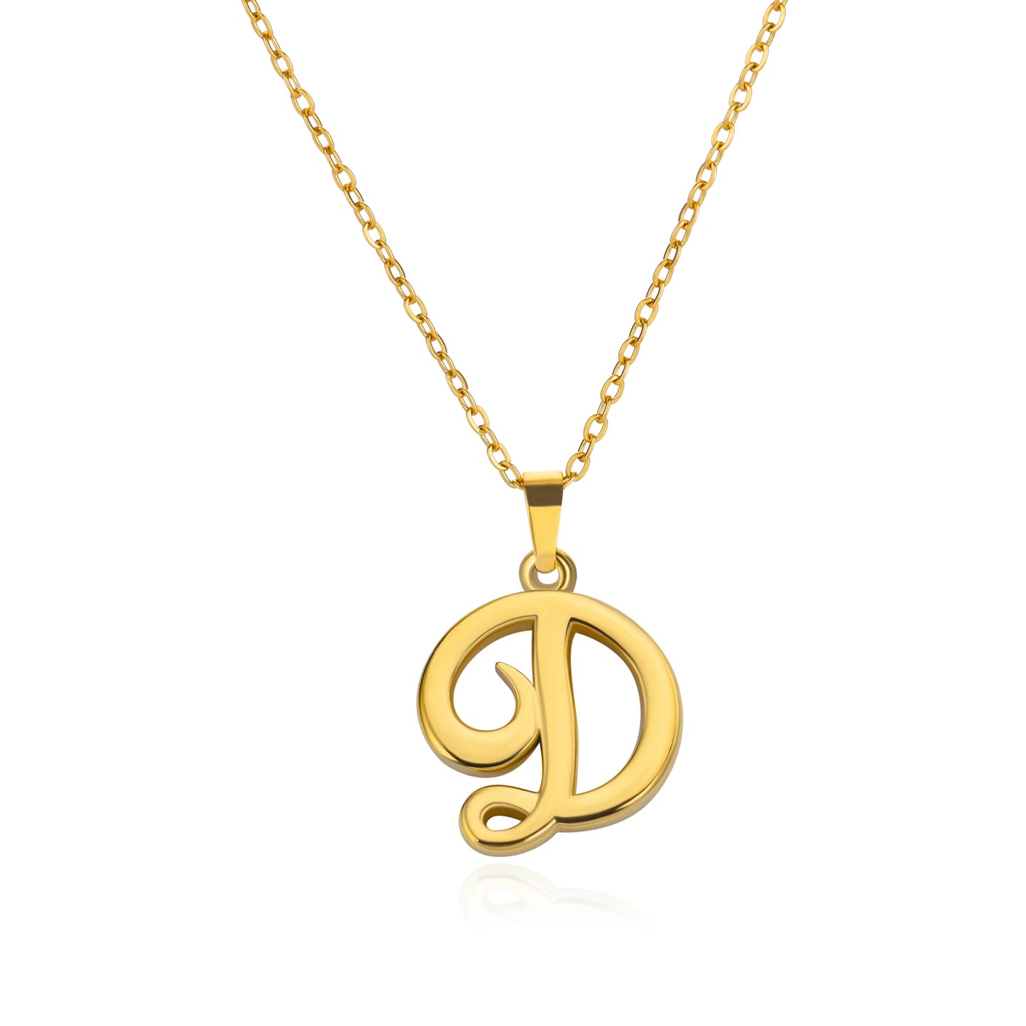 Women Stainless Steel Gold Color Initials Necklaces