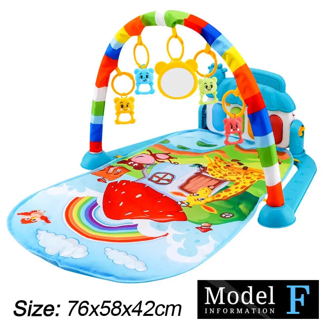 Baby Fitness Stand Music Play Gym Activity Toys Newborn Piano Crawling Blanket