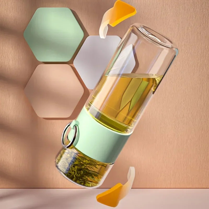 350mlTea Water Separation Cup, Plastic Leakproof Water Bottle
