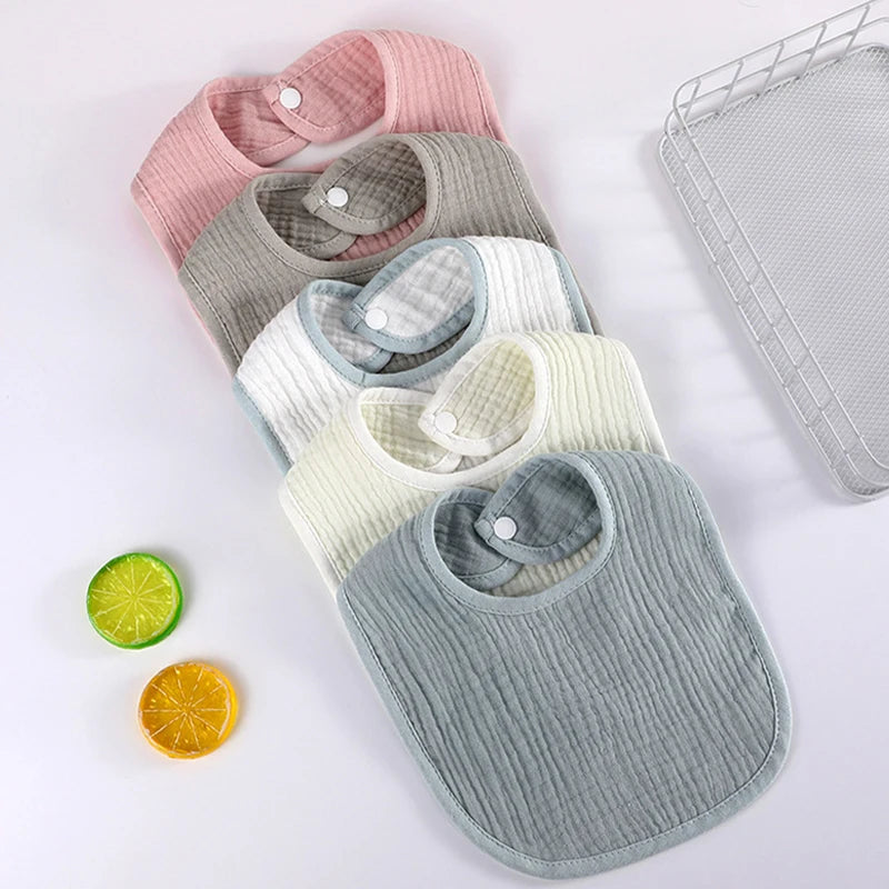 Baby Girl Boy Feeding Bibs Solid Color