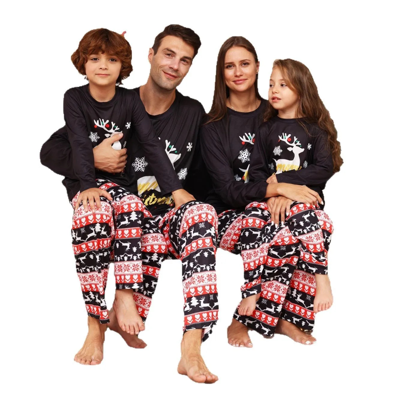 Christmas cartoon printed long-sleeved pajama sets