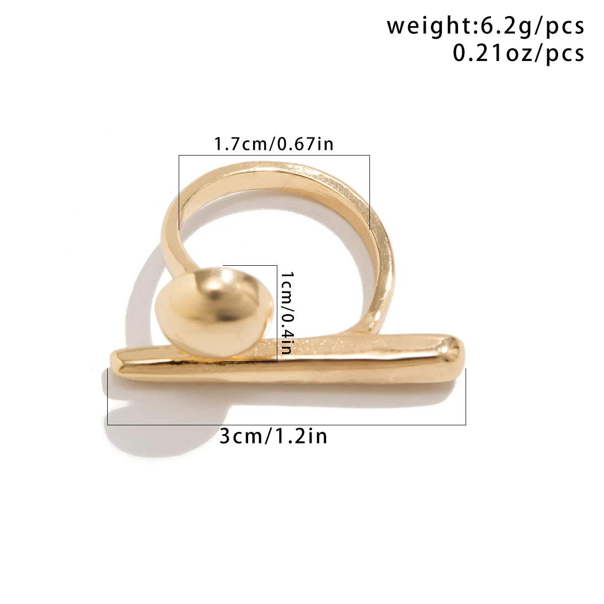 Creative Irregular Geometric Tiny Ball Open Ring for Women
