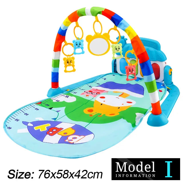 Baby Fitness Stand Music Play Gym Activity Toys Newborn Piano Crawling Blanket