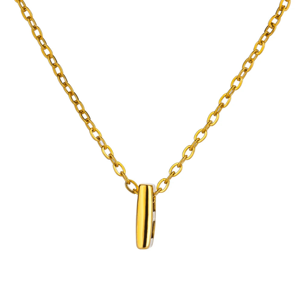 Stainless Steel Gold Color Initial Necklaces
