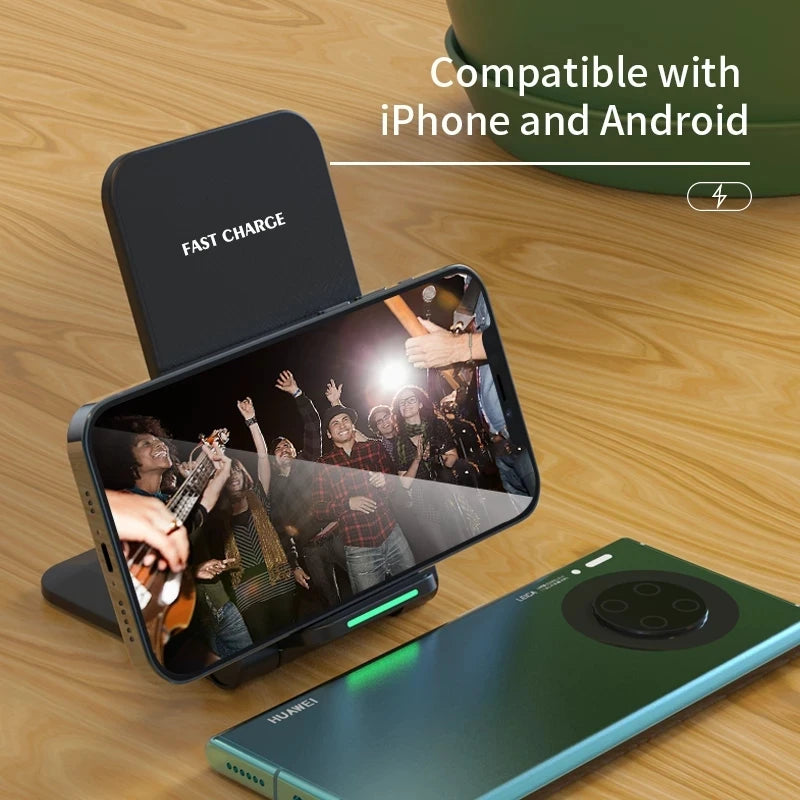 30W Wireless Charger Stand Pad for iPhone 15 14 13 12 11 Pro Samsung Xiaomi Phone Chargers Induction Fast Charging Dock Station