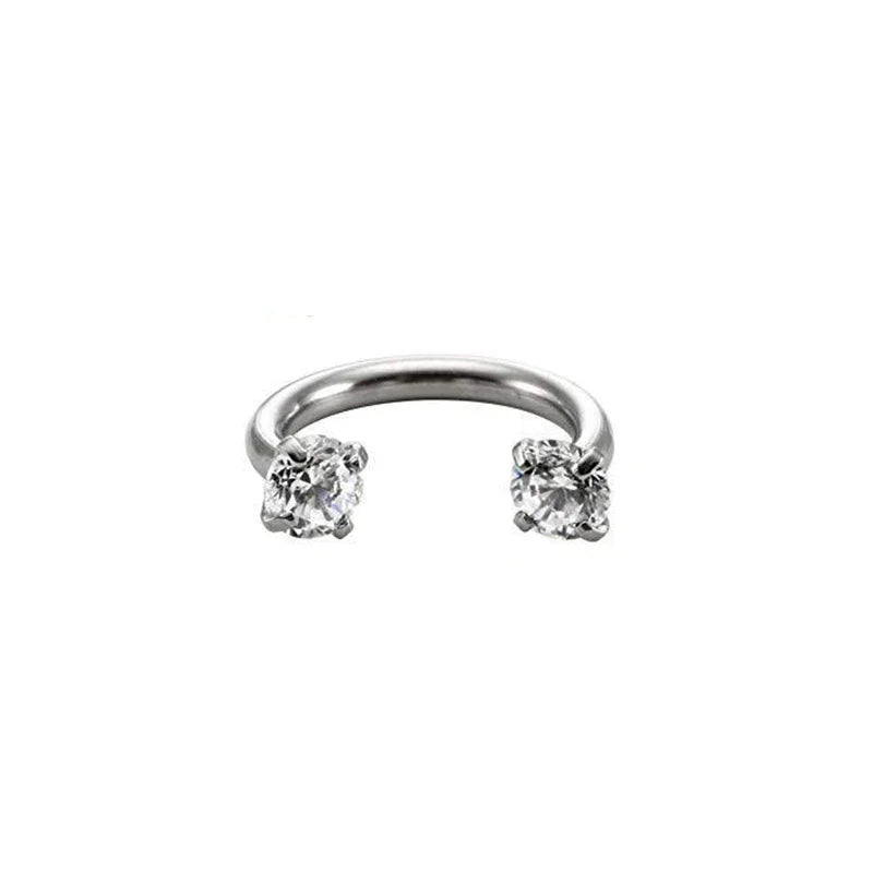 1PC Stainless Steel Crystal Hoop Ring Piercing Nose Ear belly Rings - buy one get one free