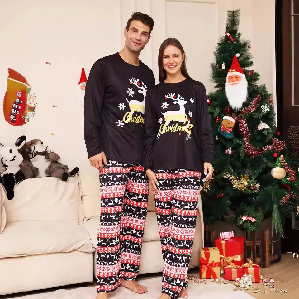 Christmas cartoon printed long-sleeved pajama sets