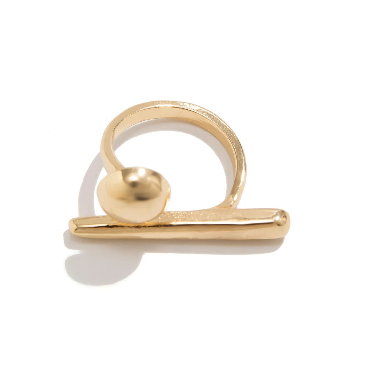 Creative Irregular Geometric Tiny Ball Open Ring for Women