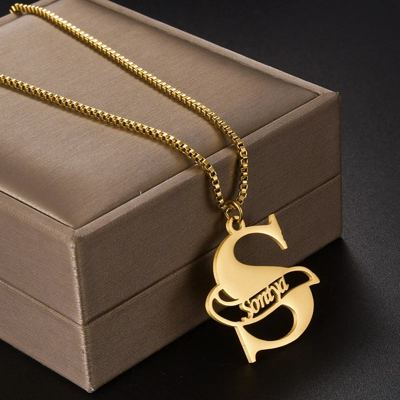 Treebud Customized Capital Letters Name Necklace - Buy One Get One Free 🔥