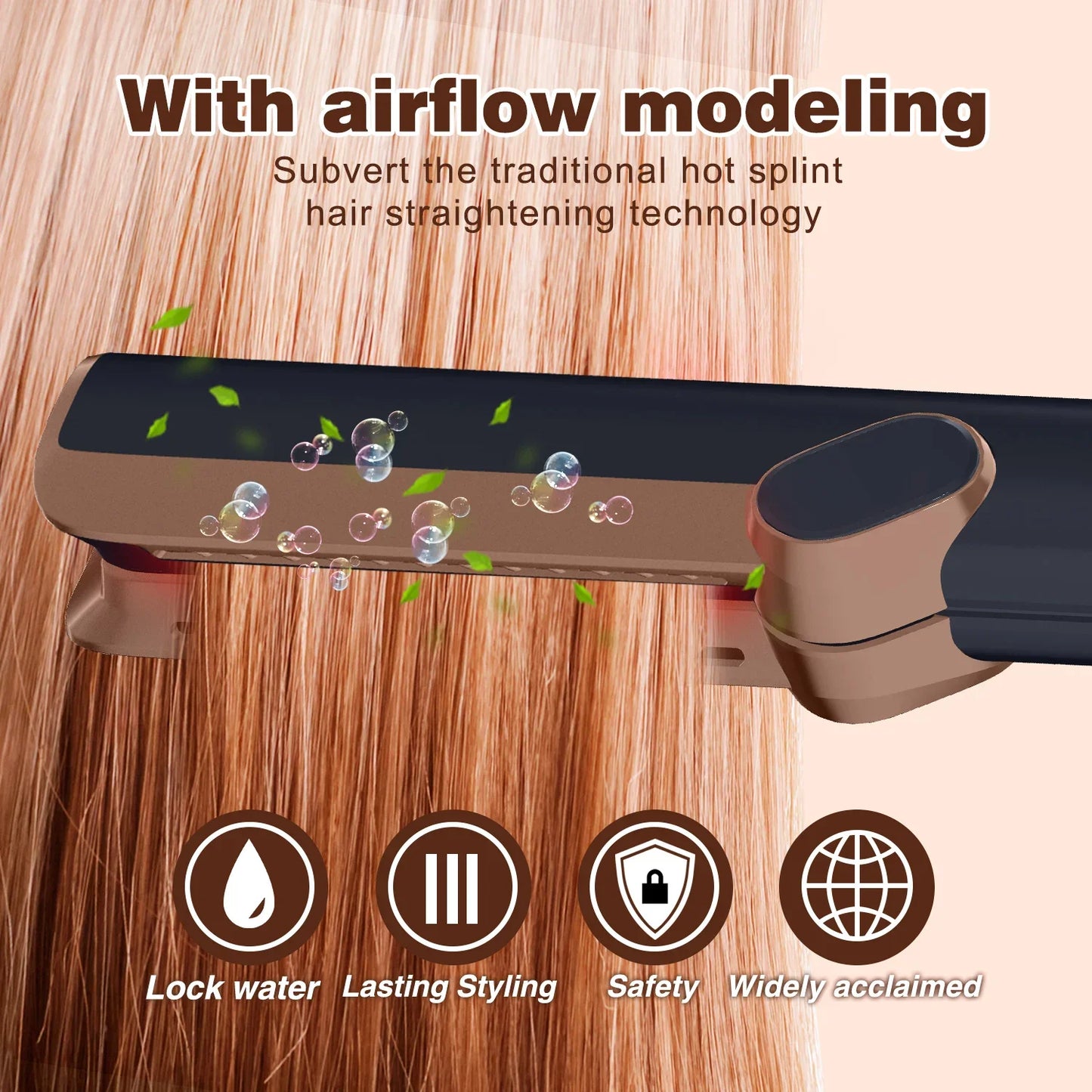 2in1 Hair DryerWet and Dry Hair StraightenerAir Negative Ion Portable