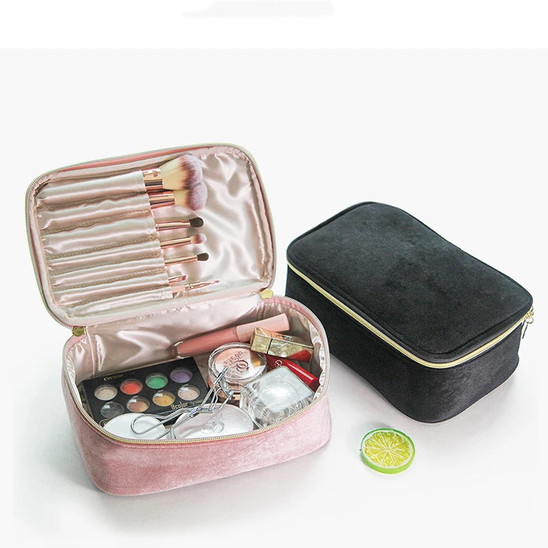 Personalized Velvet Cosmetics Bag Top Handle - Free shipping