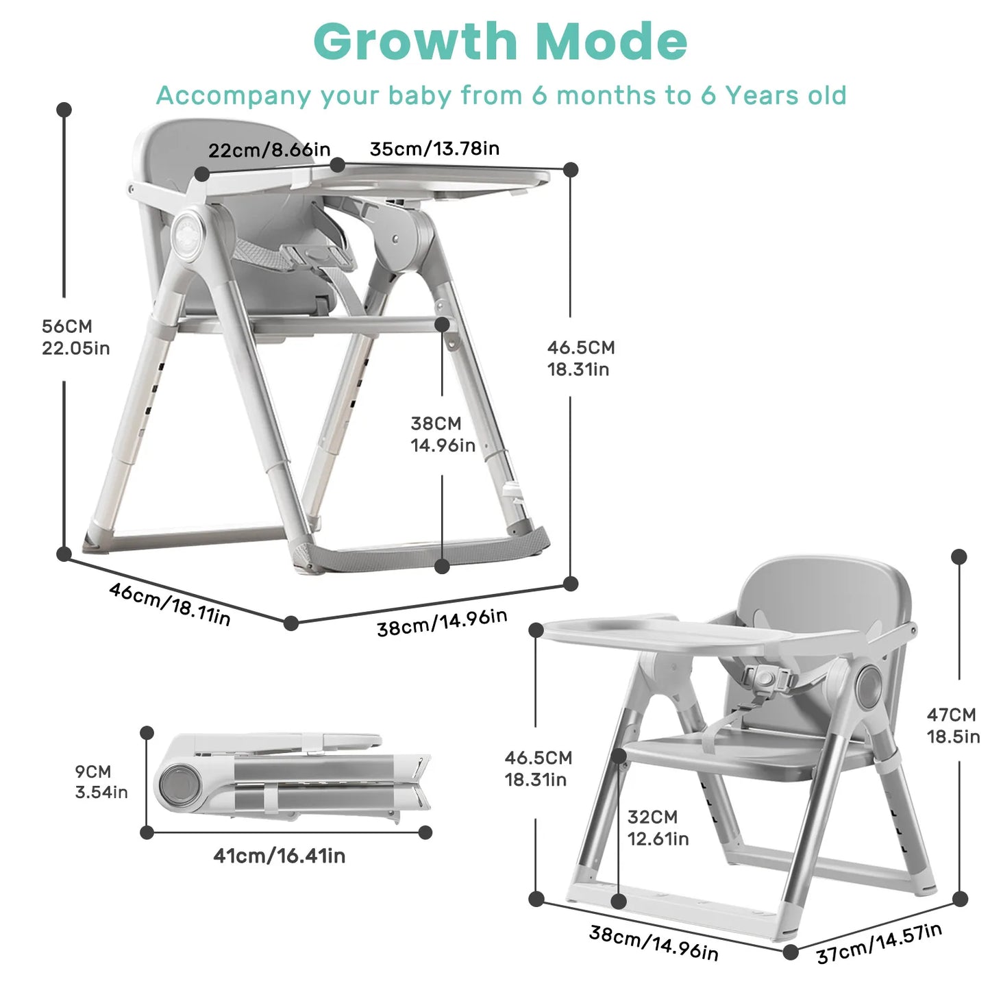 Baby Folding Booster Seat High Chair For Dining