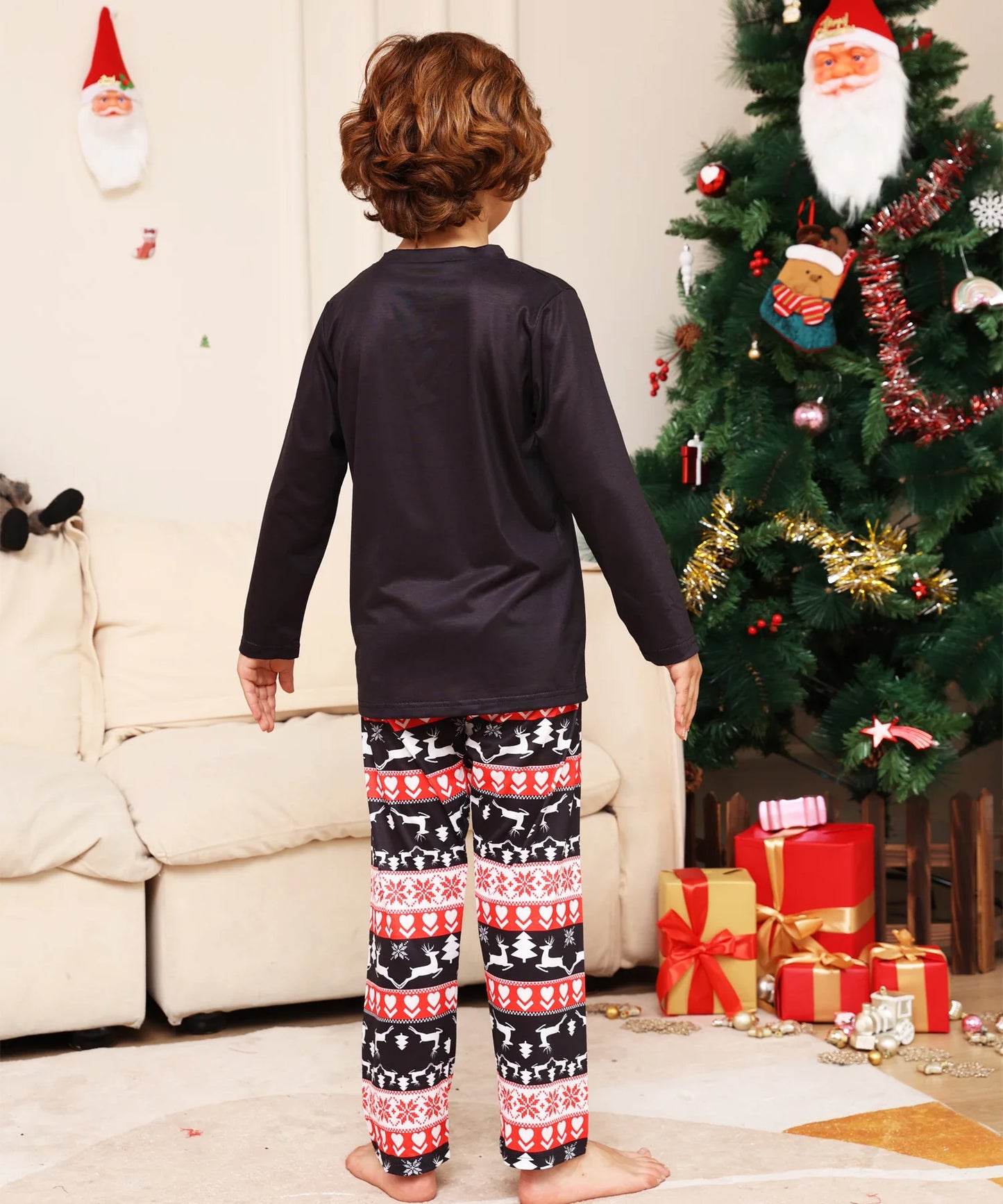 Christmas cartoon printed long-sleeved pajama sets