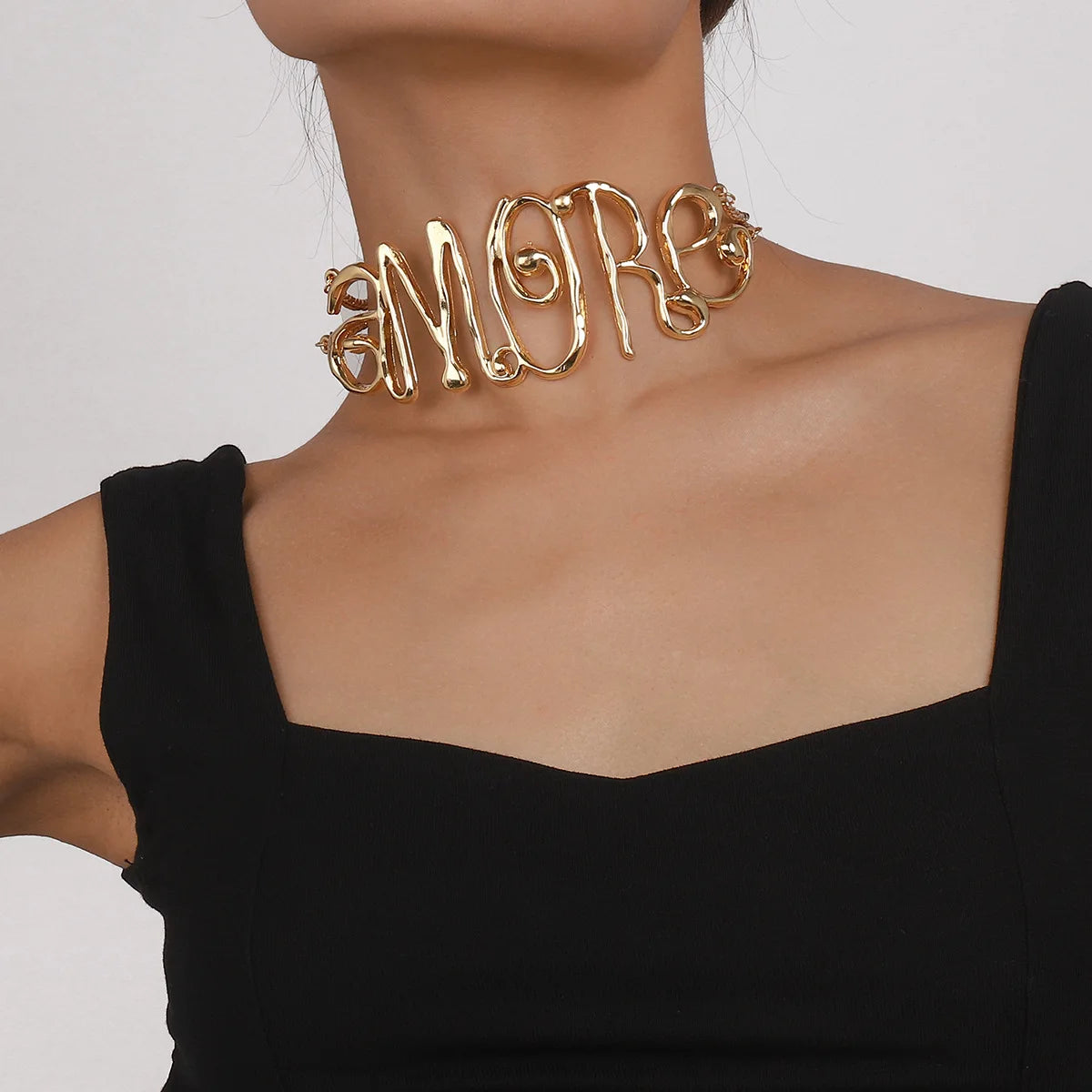 2023 Necklace New Heavy Metal Hip-hop Exaggerated Letter Love Choker Necklace Party Jewelry for Woman Gift Wholesale