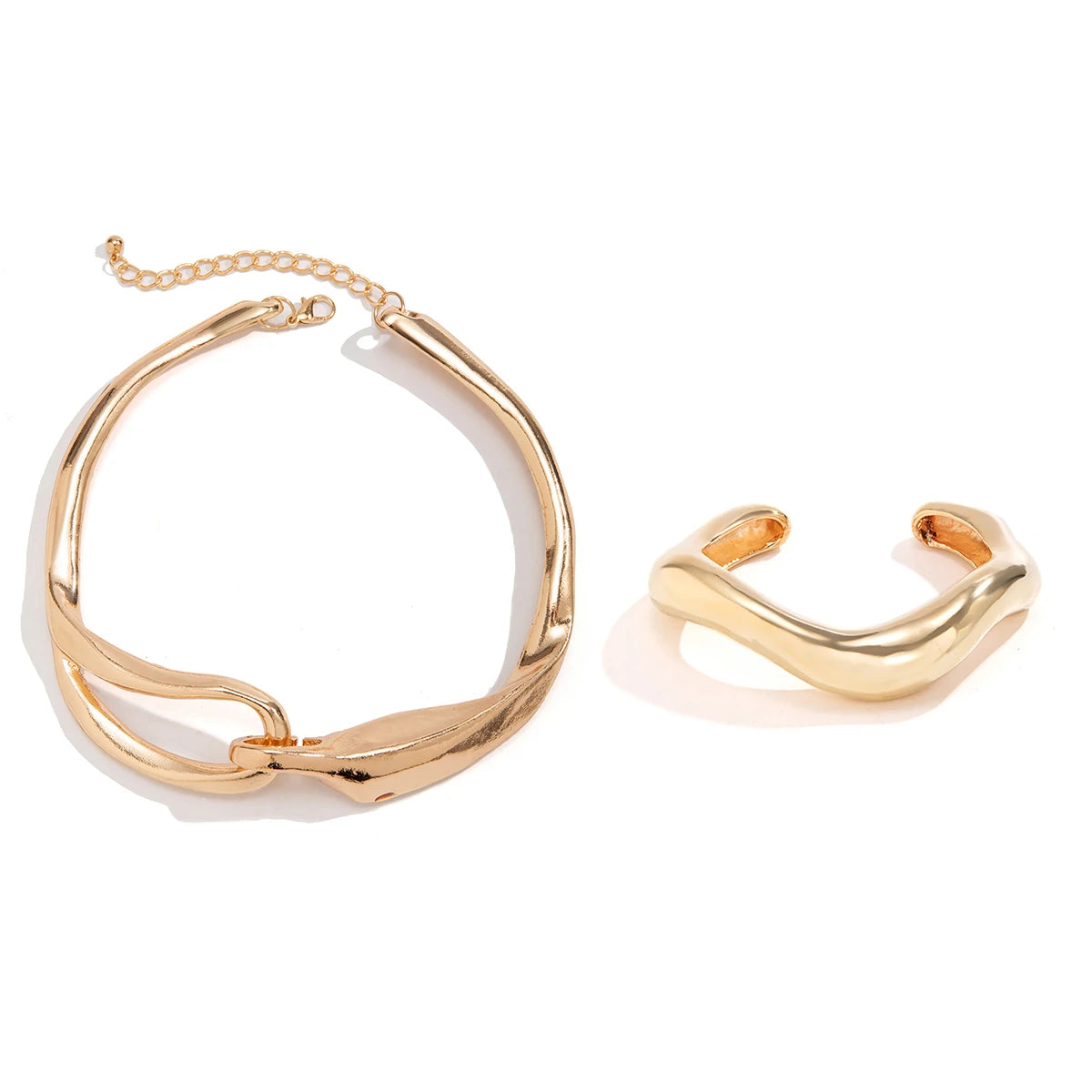Exaggerated Chunky Heavy Metal Big Torques Choker Necklace Women