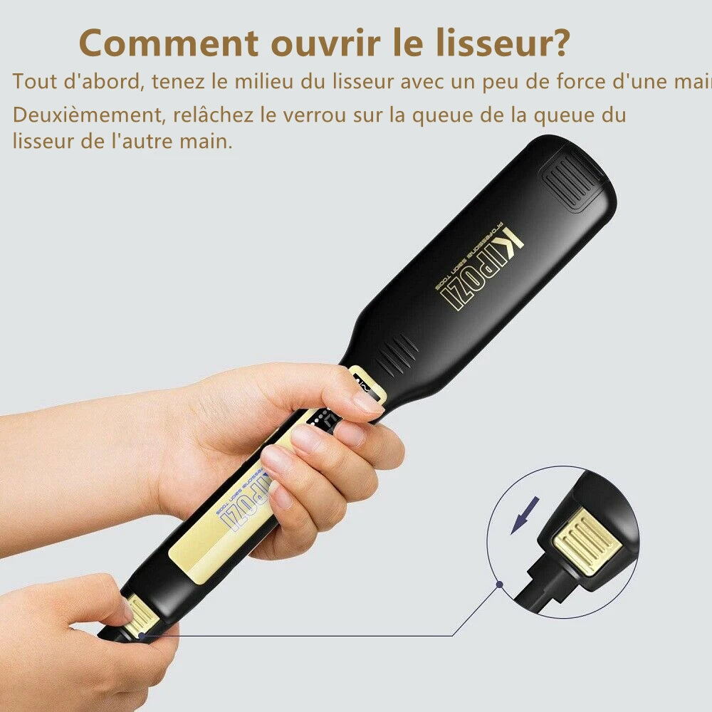 Titanium Flat Iron Hair Straightener with Digital LCD Display
