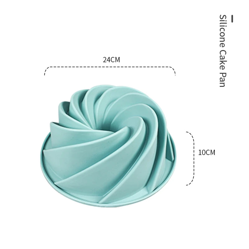 3D Silicone Kitchen Fluted Tube Pan Bakeware Airfryer Accessories
