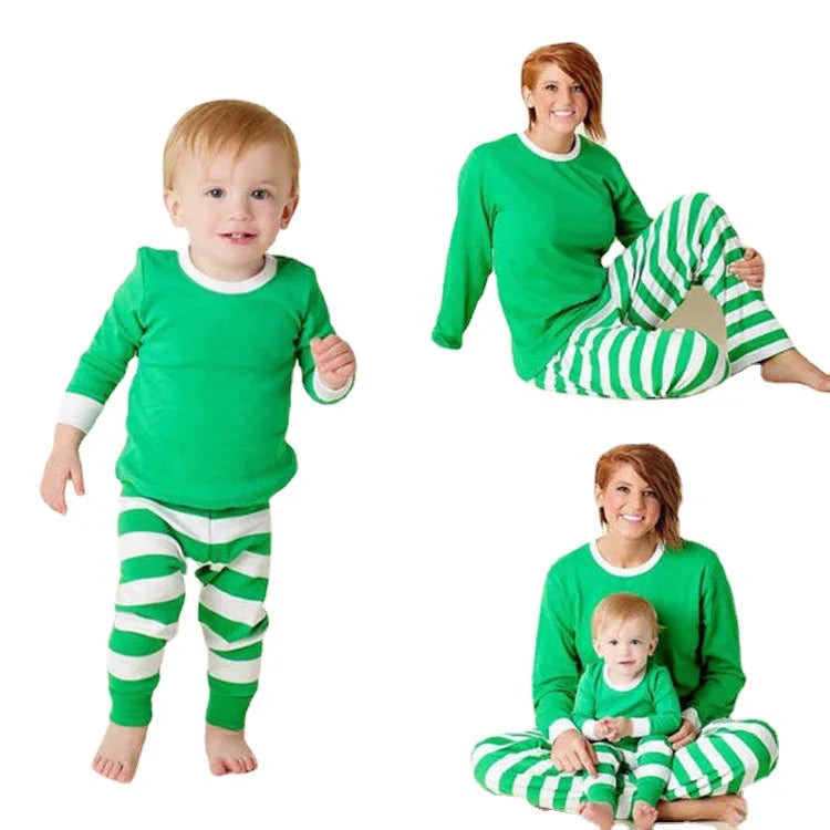 Christmas Family Pajamas Set Striped