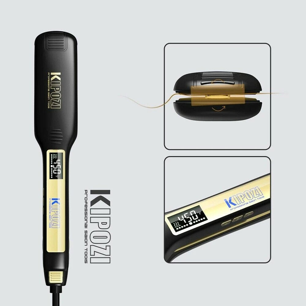 Titanium Flat Iron Hair Straightener with Digital LCD Display