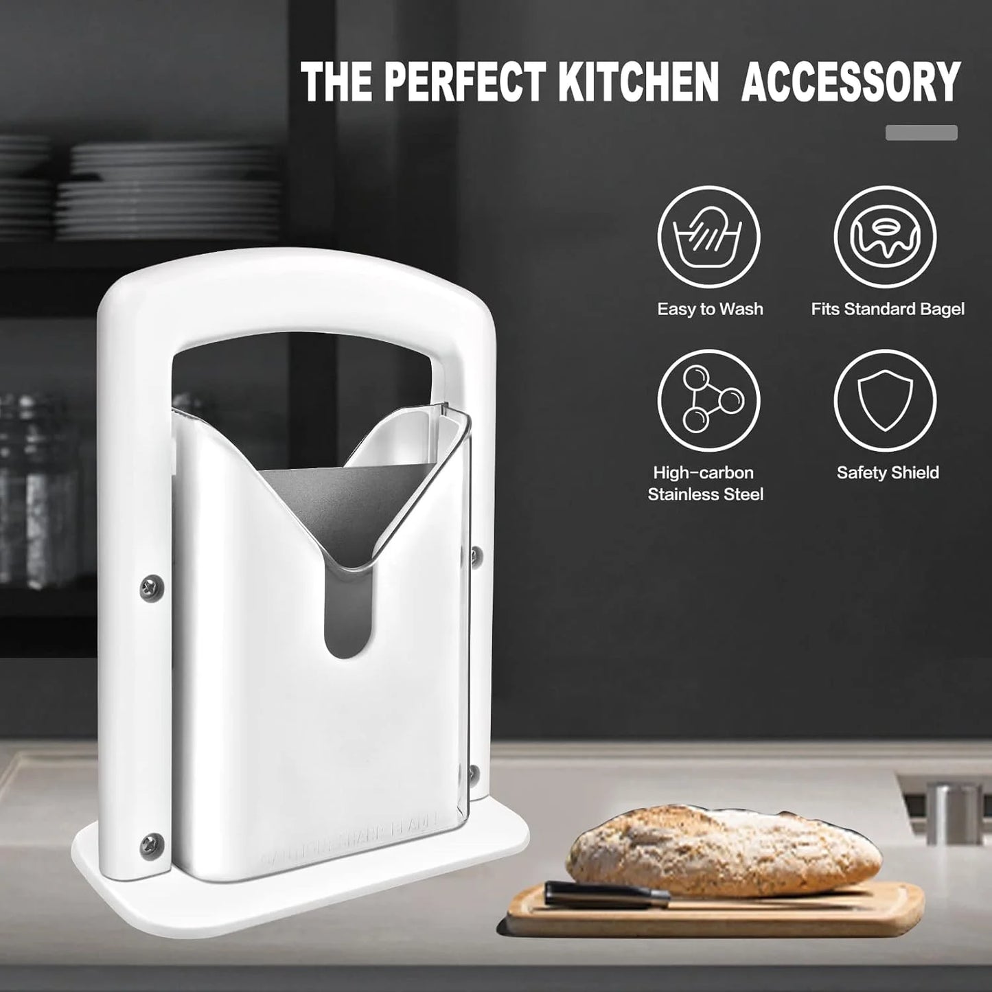Bagel Slicer,Perfect for Bagels, Safe , Guillotine