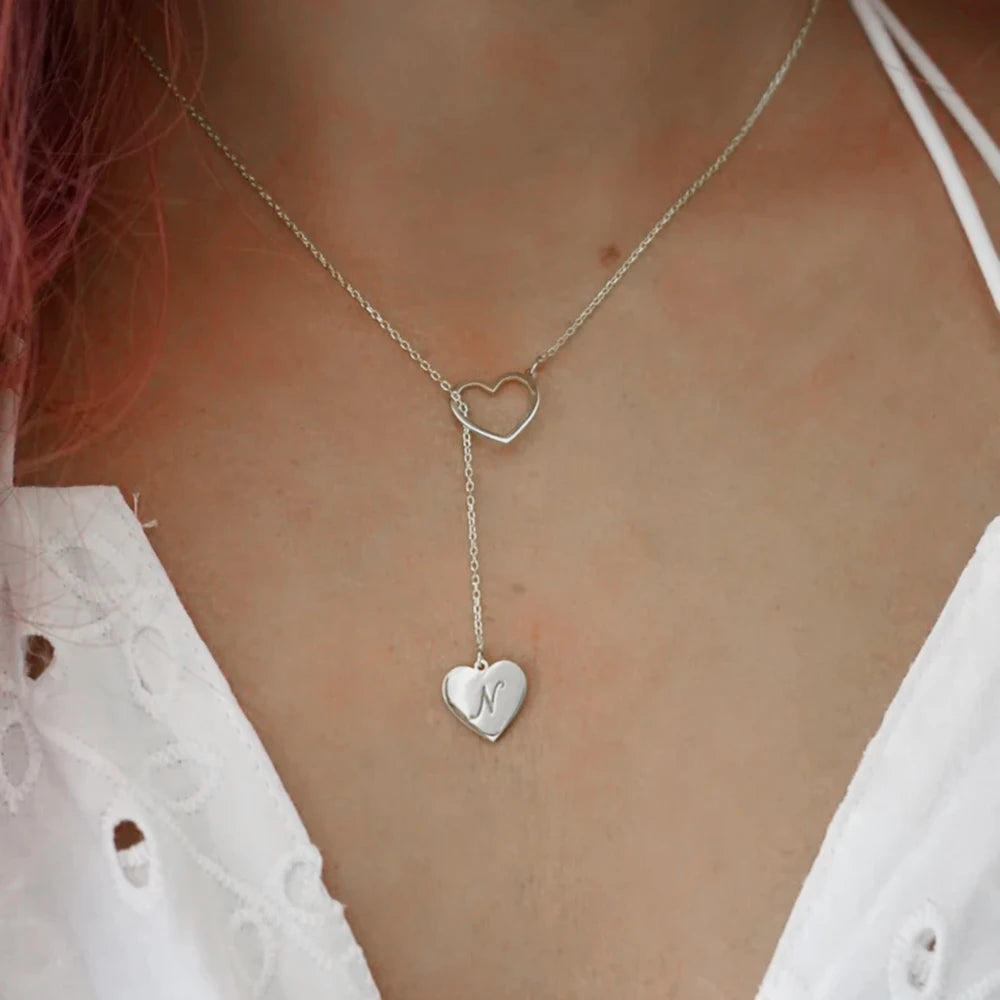 Custom Carving Love Heart Pendant Stainless Steel-Rose Gold 30% off
