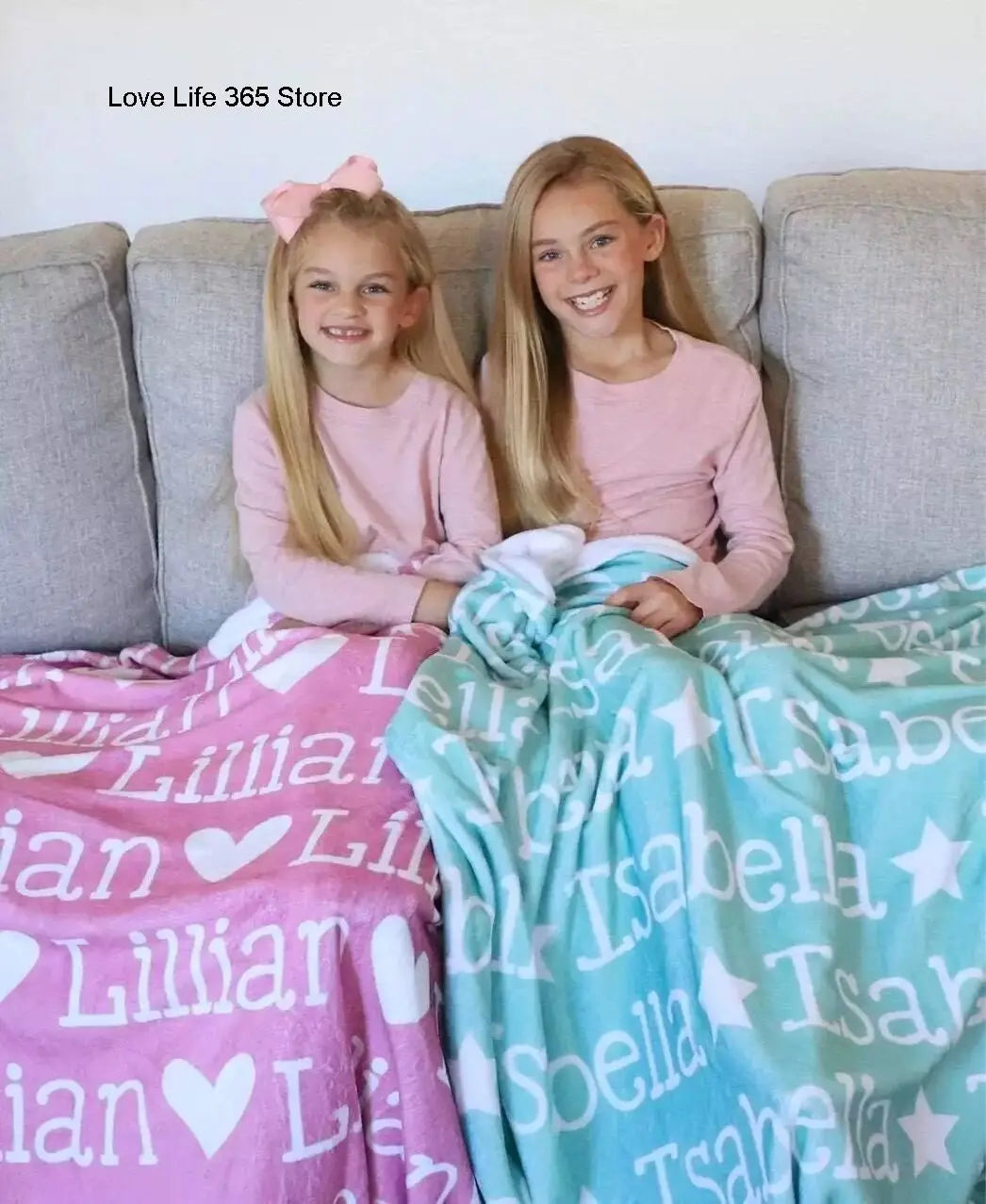 Personalized Name Flannel Blanket Hearts And Love - 10% off and Free Shipping while supplies last.