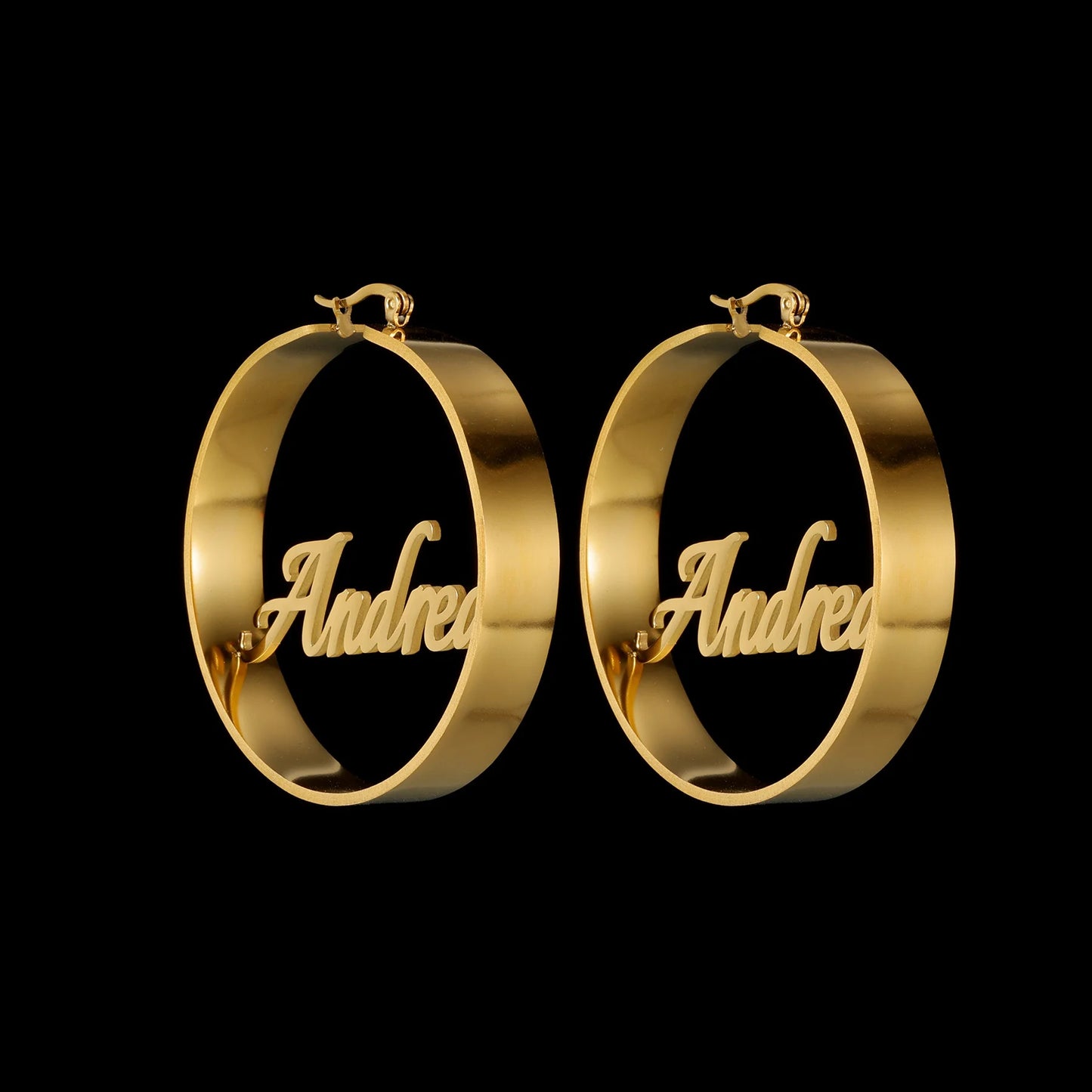 50mm Personalized Custom Name Earrings Hoops - Buy One Get One Free π₯