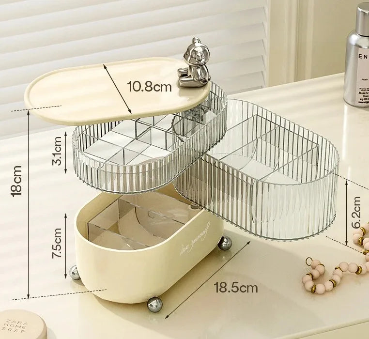 Light Luxury Lipstick Jewelry Dressing Table Storage Rack Jewelry Rotary Table