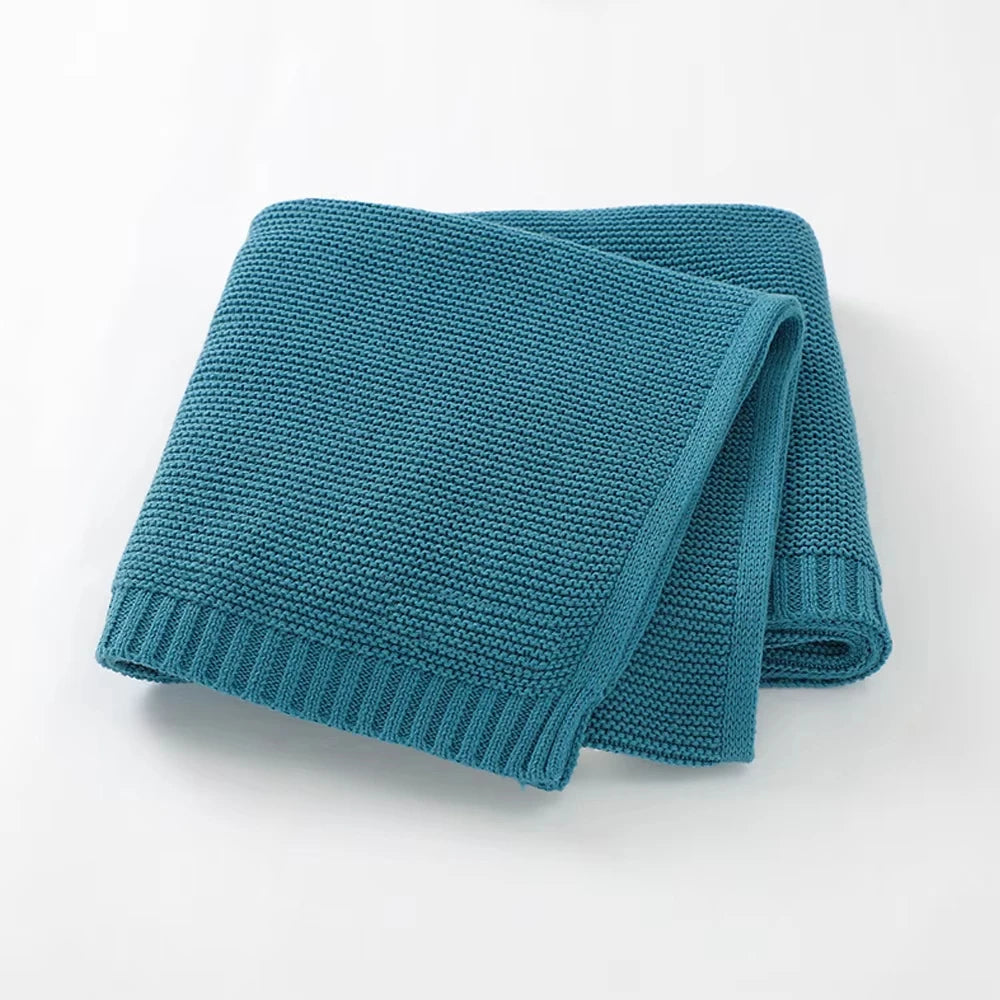 Personalized Name Baby Knitted Blanket Cotton 100x80cm